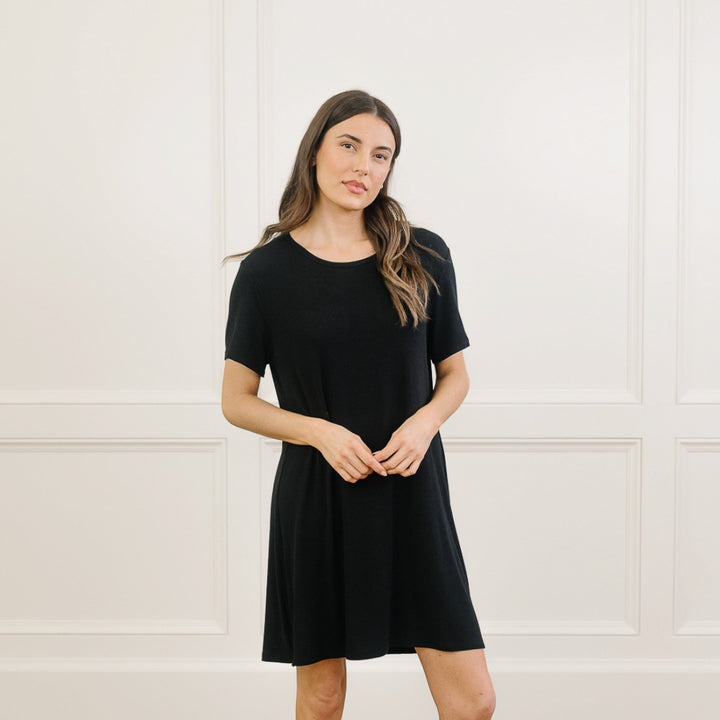 Women's Bamboo Rib Knit Boyfriend Dress